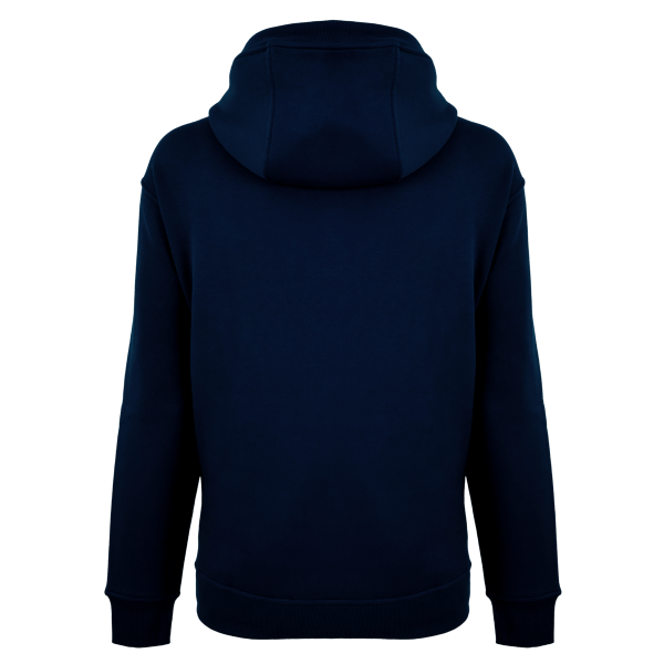 Lébrett Grove Hoodie in Navy. Image from the back.