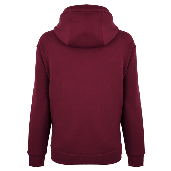 Back image of Lébrett Clothing's Grove Hoodie in Plum. Top quality fashion for the UK's big men.